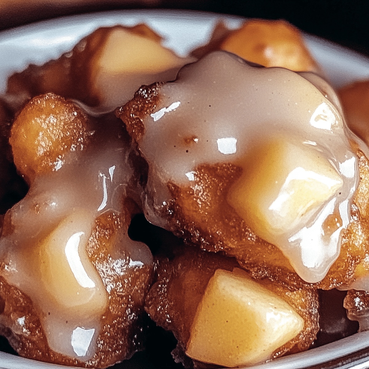 Crispy Cinnamon Apple Fritters With Vanilla Glaze Recipe
