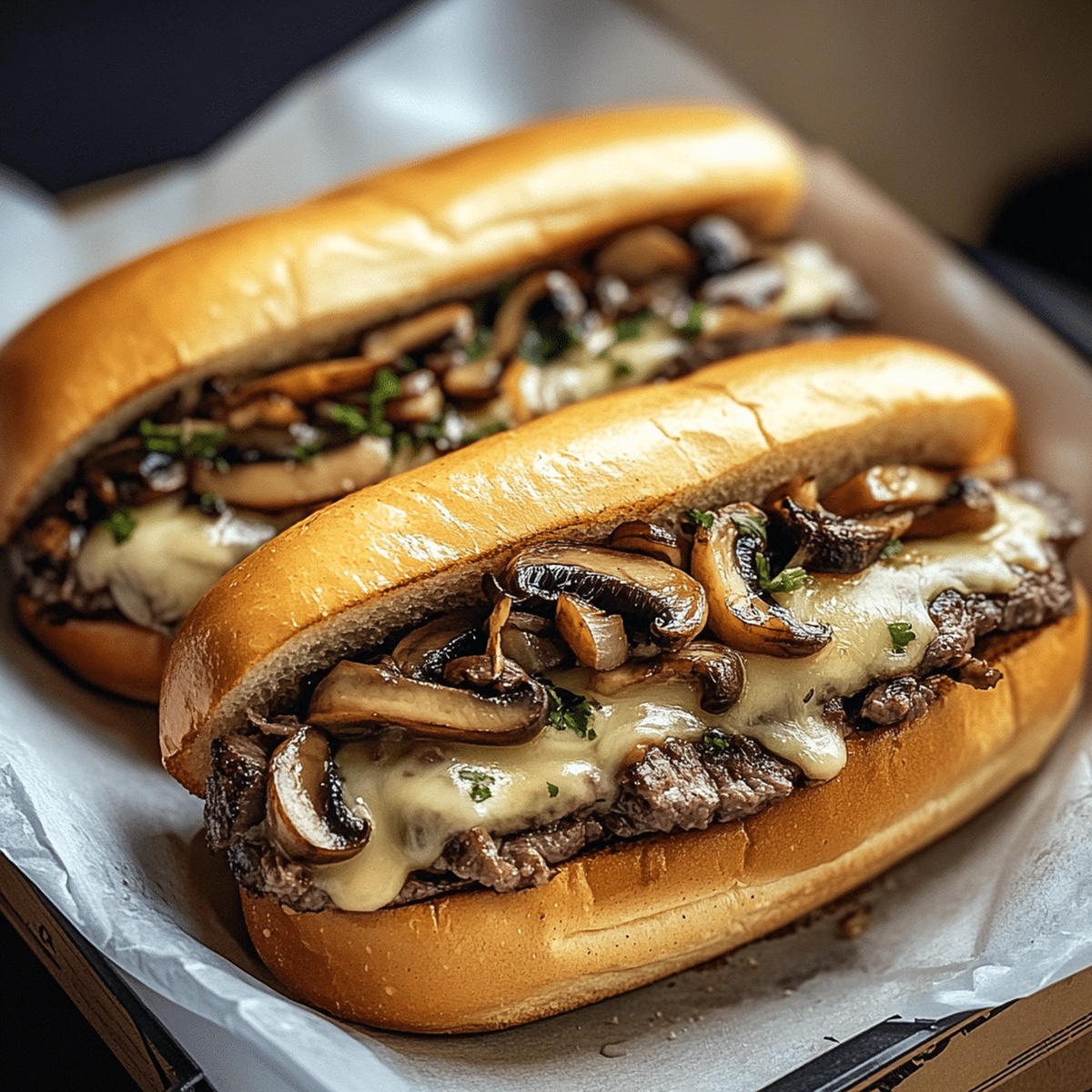 Mouthwatering Philly Cheese Steak Sandwich With Mushrooms Recipe