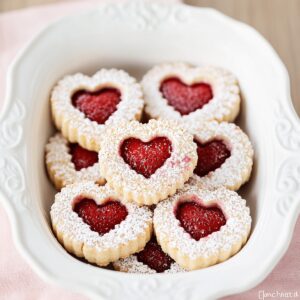 Romantic Linzer Strawberry Heart Cookies Recipe