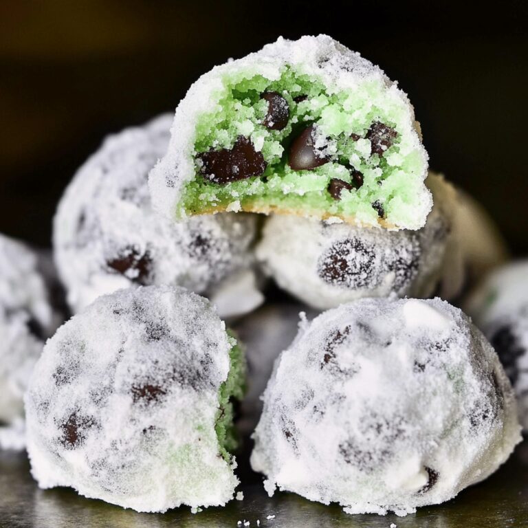 Mint Chocolate Chip Snowball Cookies Recipe