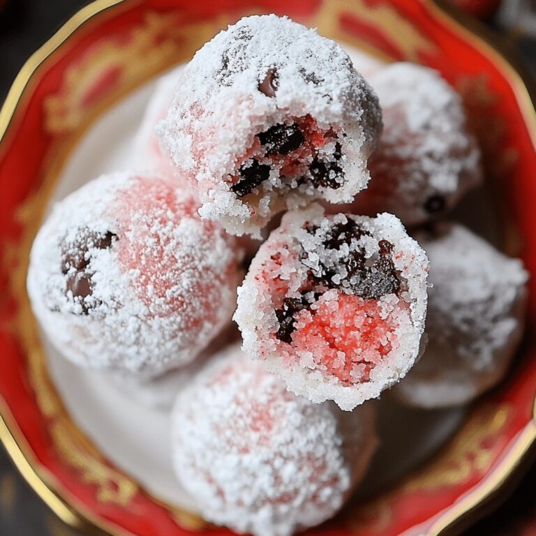 Strawberry Chocolate Chip Snowball Cookies Recipe