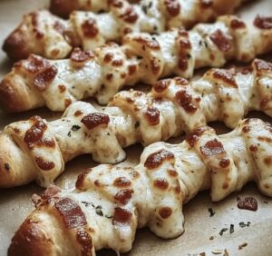 Crispy Garlic Butter Bacon Alfredo Pizza Twists Recipe