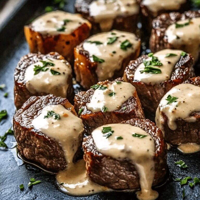 Succulent Garlic Butter Steak Bites With Parmesan Cream Sauce Recipe