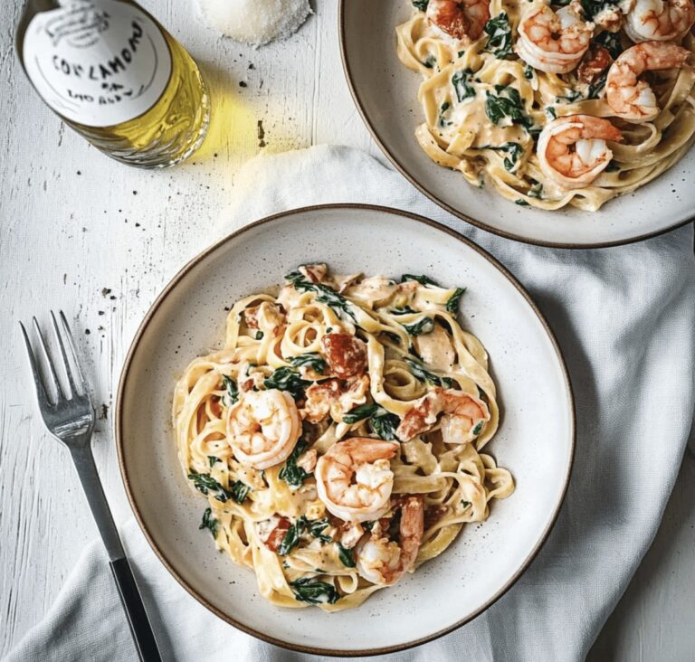 Silky Tuscan Shrimp Linguine Recipe