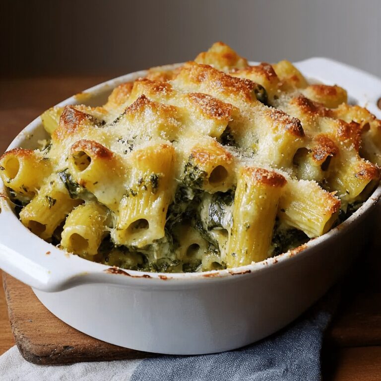 Baked Rigatoni With Spinach, Ricotta, And Fontina Recipe