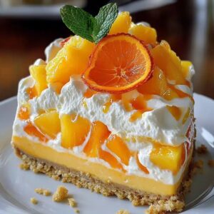 No Bake Orange Pineapple Swirl Cheesecake Recipe