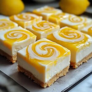 Elegant Lemon Marbled Cheesecake Bars Recipe