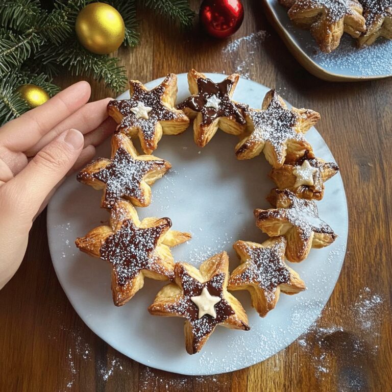 Nutella Puff Pastry Star Wreath Recipe