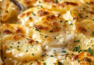 Cheesy Garlic Scalloped Potatoes Recipe