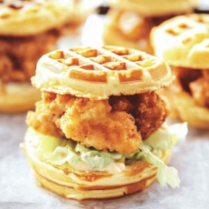 Crispy Chicken & Waffle Sliders Recipe