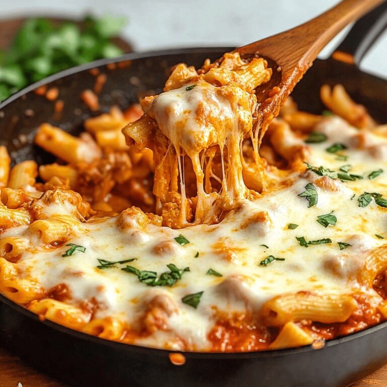 Cheesy Chicken Parmesan Pasta Skillet Recipe