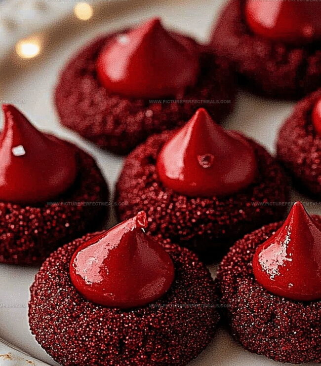 How to Make Hersheys Red Velvet Blossoms Cookies Step by Step